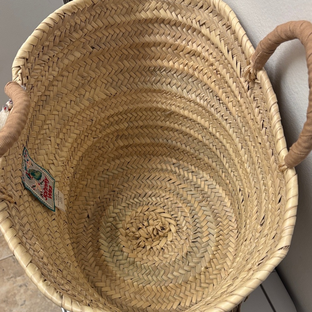 Johnny Was Tan Woven Basket with Fringe - Picture 6 of 8